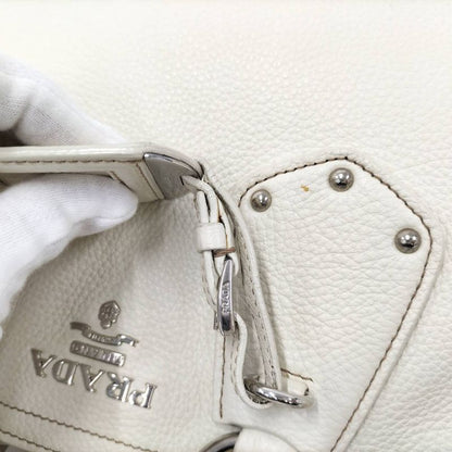 Prada 2-Way Tote Leather White