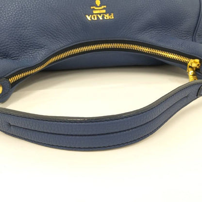 Prada Shoulder Bag Vitello Daino Leather Blue