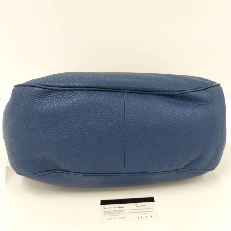 Prada Shoulder Bag Vitello Daino Leather Blue