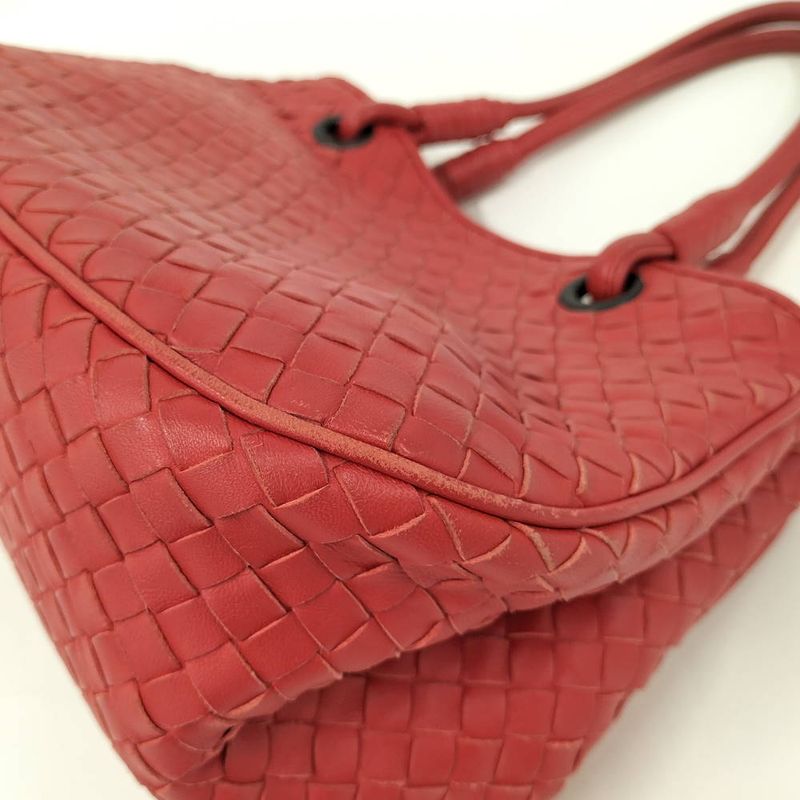 Bottega Veneta Handbag Intrecciato Leather Red