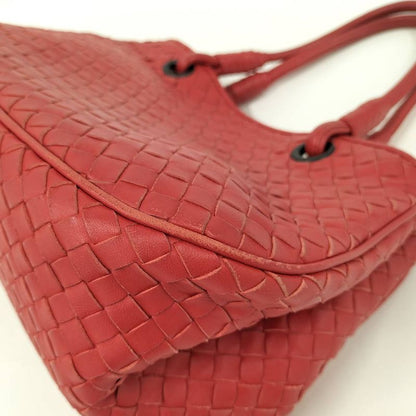 Bottega Veneta Handbag Intrecciato Leather Red
