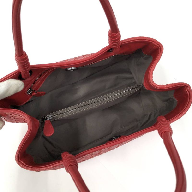 Bottega Veneta Handbag Intrecciato Leather Red