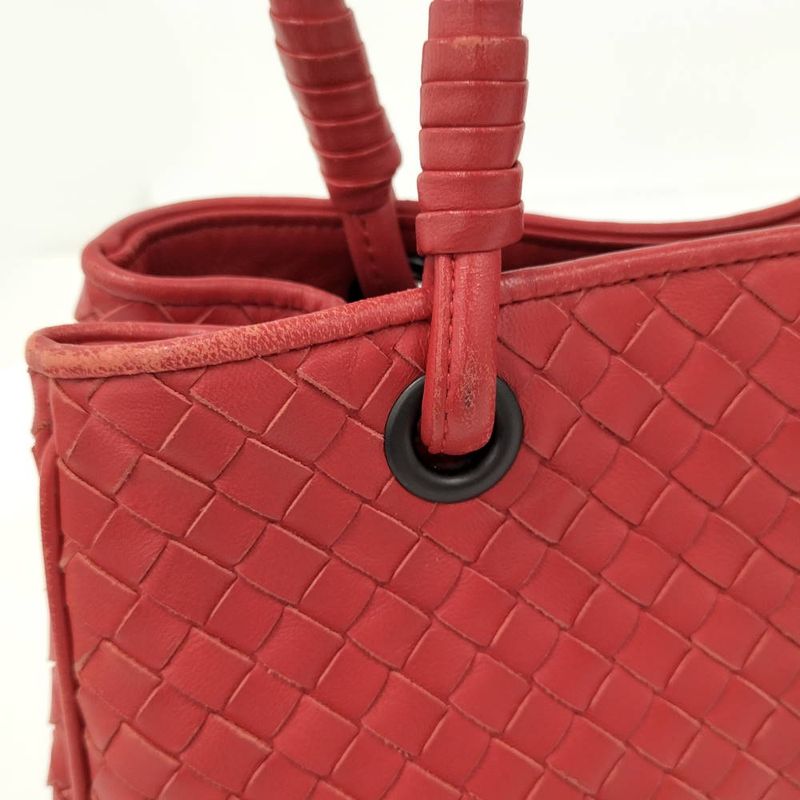 Bottega Veneta Handbag Intrecciato Leather Red