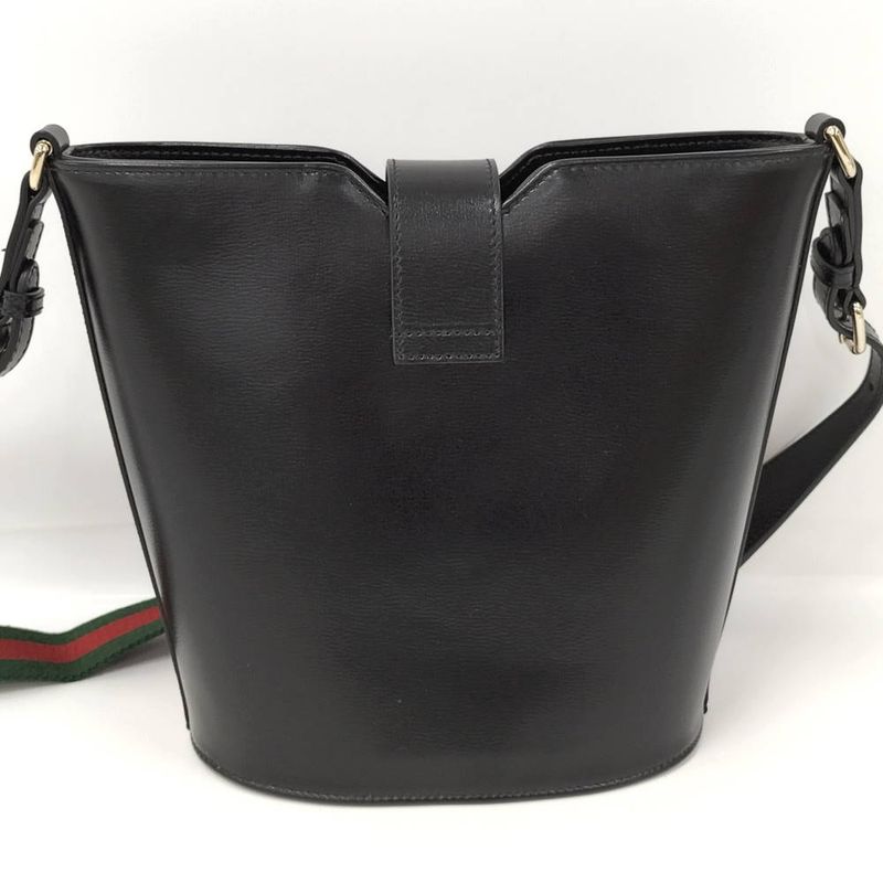 Gucci Bucket Shoulder Bag Leather Black