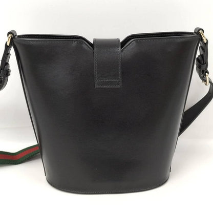 Gucci Bucket Shoulder Bag Leather Black