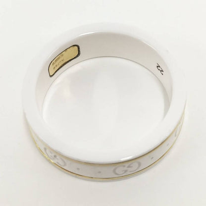 Gucci Icon Ring Ceramic 18k Yellow Gold White