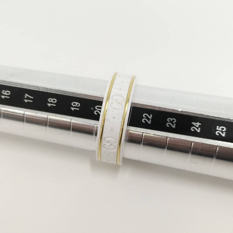 Gucci Icon Ring Ceramic 18k Yellow Gold White