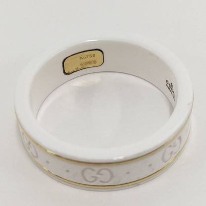 Gucci Icon Ring Ceramic 18k Yellow Gold White