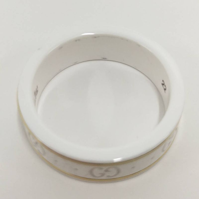 Gucci Icon Ring Ceramic 18k Yellow Gold White
