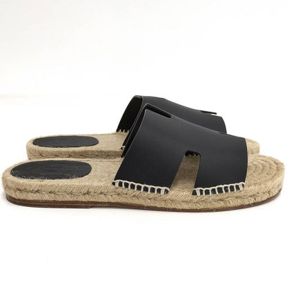 Hermes Antigua Sandals Black Beige 42