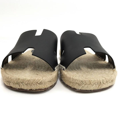Hermes Antigua Sandals Black Beige 42