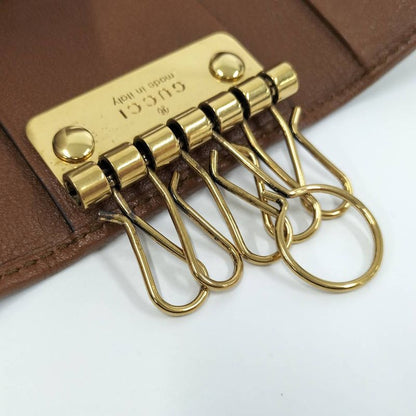 Gucci Diana 6 Key Case Bamboo GG Leather Brown Key Holder