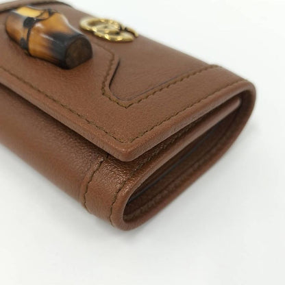 Gucci Diana 6 Key Case Bamboo GG Leather Brown Key Holder