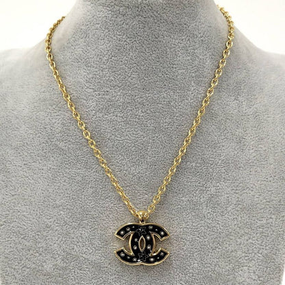 Chanel Necklace CC Logo Plated Gold