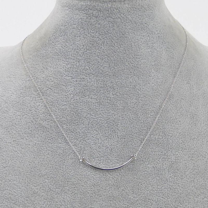 Tiffany & Co T Smile Necklace 18k White Gold