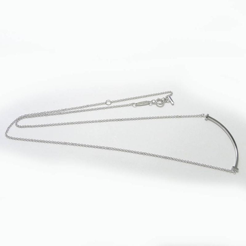 Tiffany & Co T Smile Necklace 18k White Gold