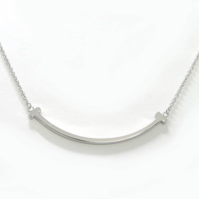 Tiffany & Co T Smile Necklace 18k White Gold