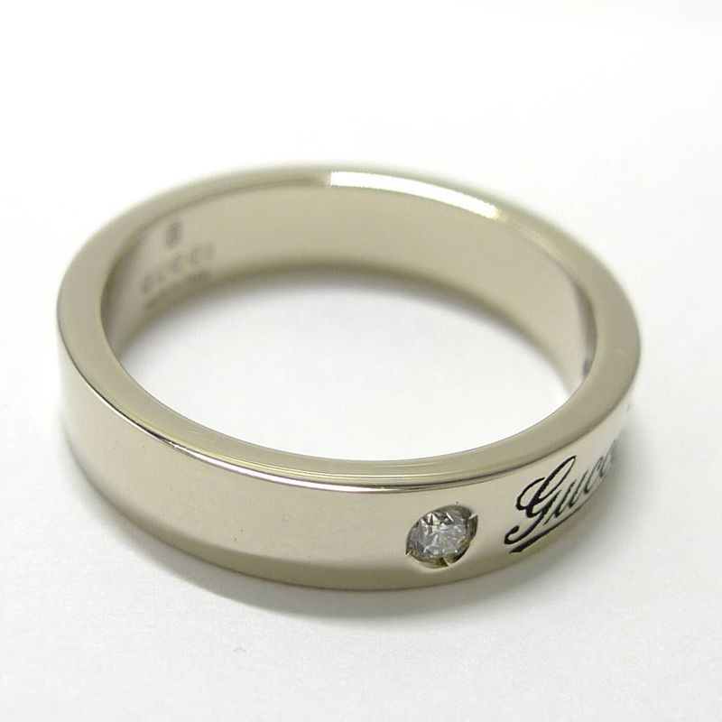 Gucci Icon Print Diamond Ring 18k White Gold List