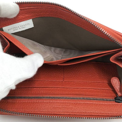 Bottega Veneta Zip Around Wallet Leather Orange