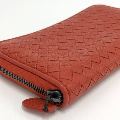 Bottega Veneta Zip Around Wallet Leather Orange