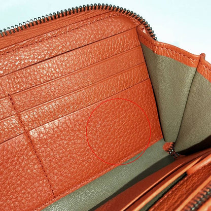 Bottega Veneta Zip Around Wallet Leather Orange