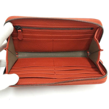Bottega Veneta Zip Around Wallet Leather Orange