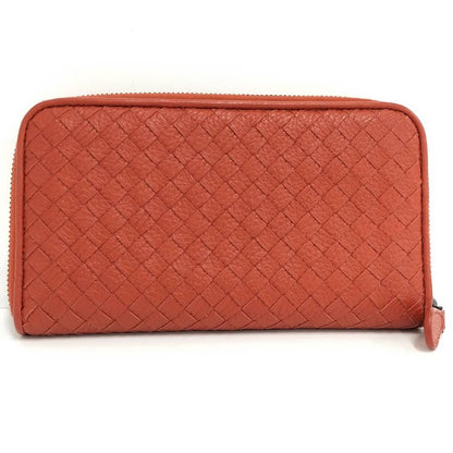 Bottega Veneta Zip Around Wallet Leather Orange