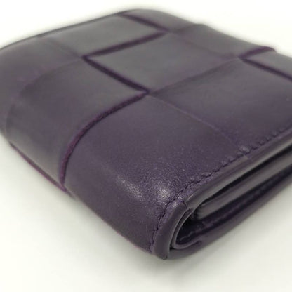 Bottega Veneta Trifold Wallet Intrecciato Small Leather Purple