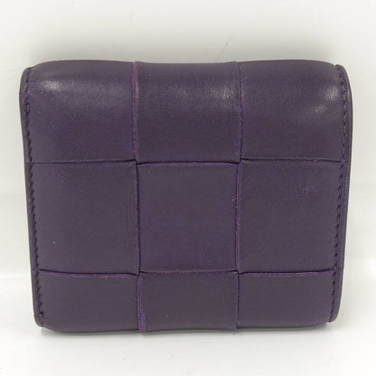 Bottega Veneta Trifold Wallet Intrecciato Small Leather Purple