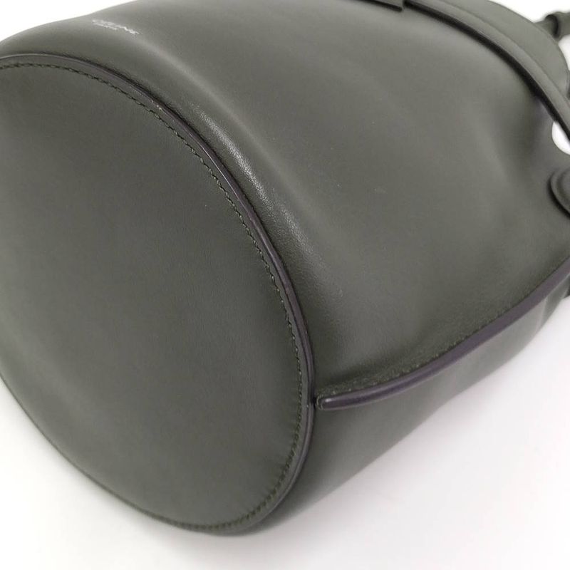 Celine Shoulder Bag Leather Khaki