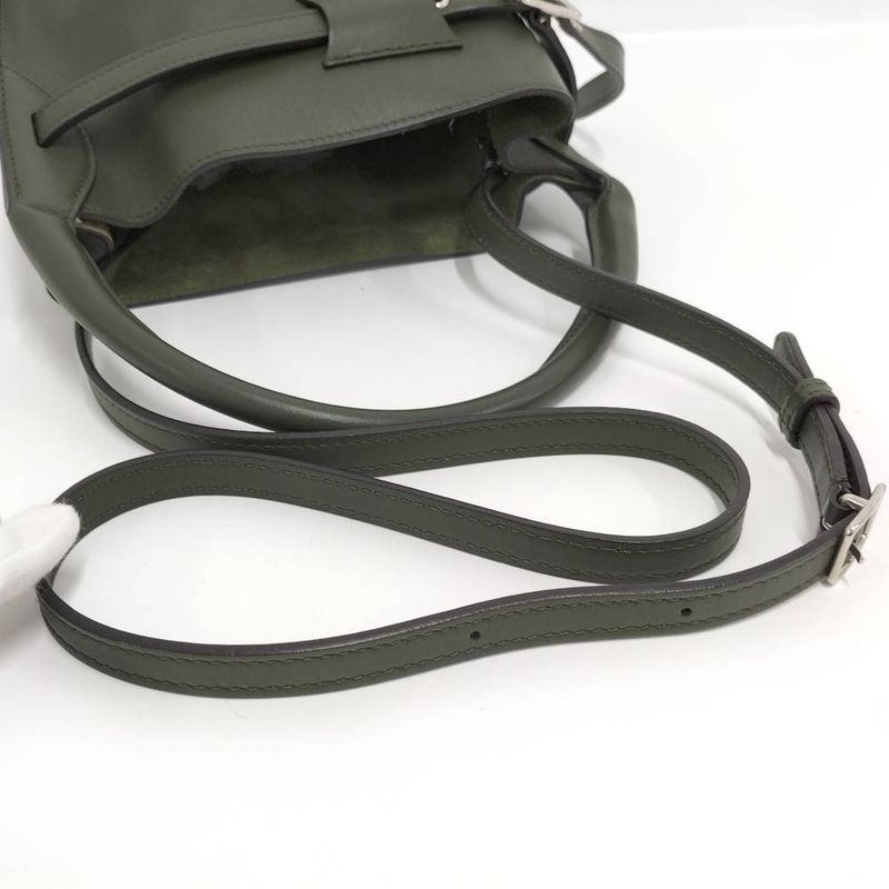 Celine Shoulder Bag Leather Khaki