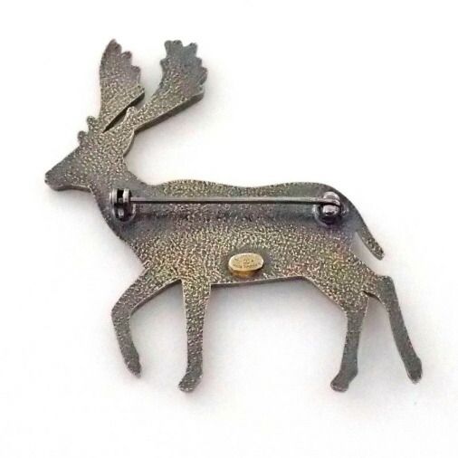Chanel Brooch Reindeer Silver Costume Pearl Antique