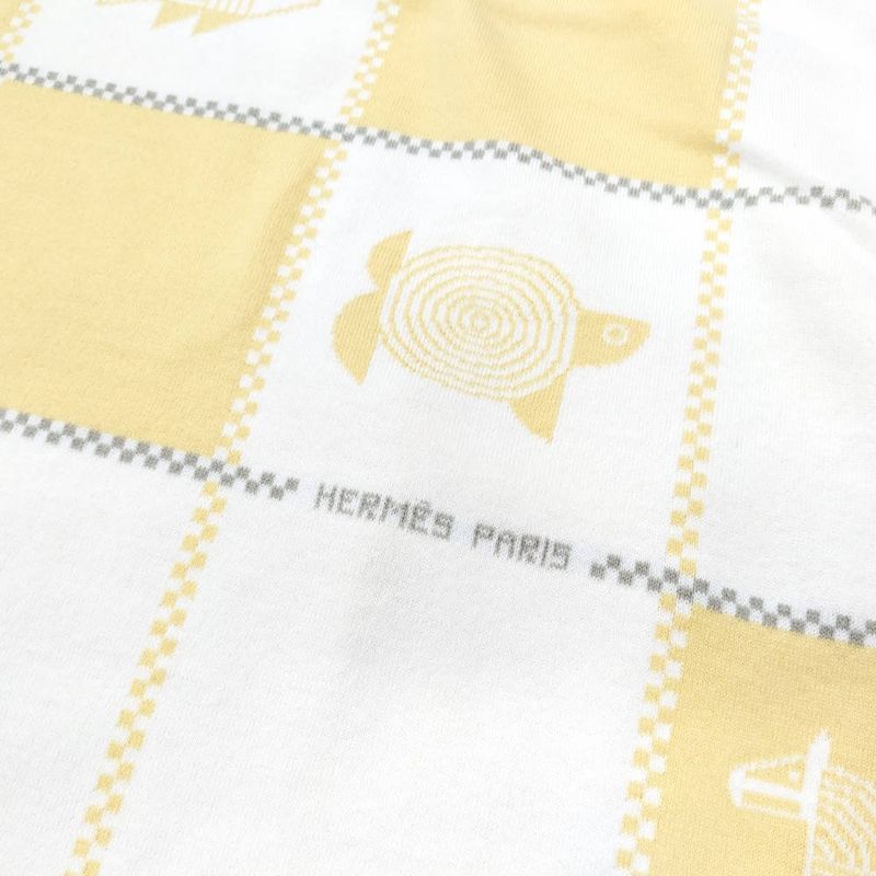 Hermes Knit Plaid Animo Natte Yellow Sweater