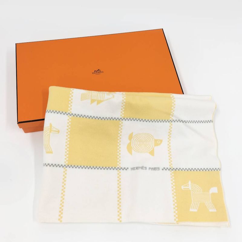 Hermes Knit Plaid Animo Natte Yellow Sweater
