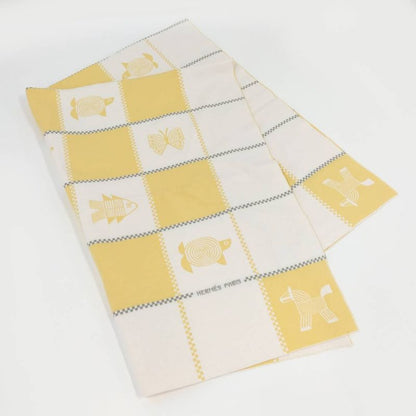 Hermes Knit Plaid Animo Natte Yellow Sweater