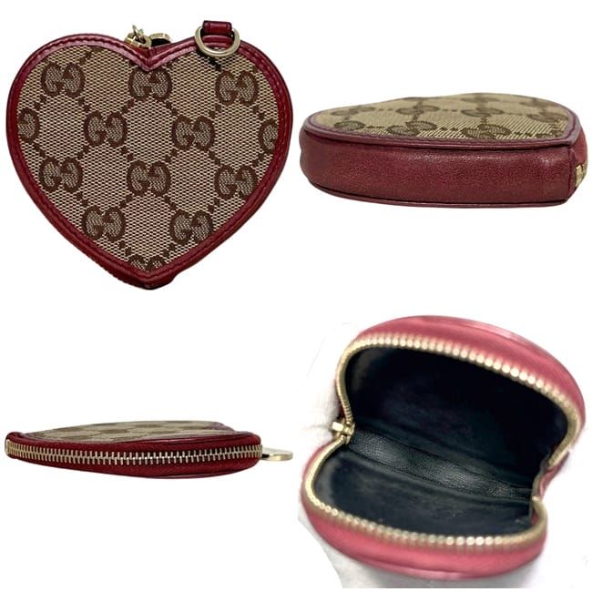 Gucci Coin Case Beige Gold GG Canvas