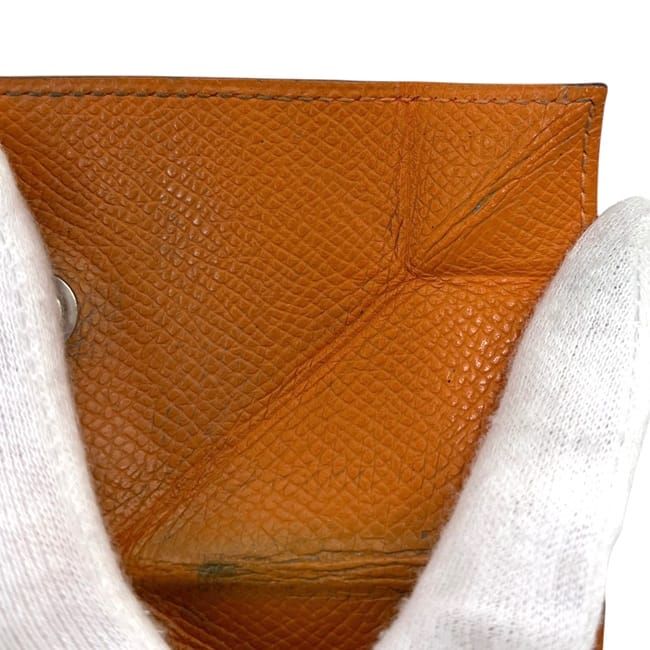 Hermes Coin Case Van Quatre Orange Purse Leather