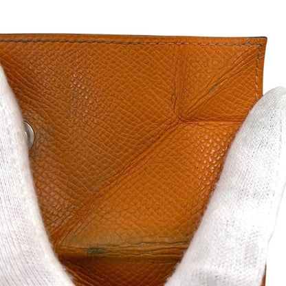 Hermes Coin Case Van Quatre Orange Purse Leather