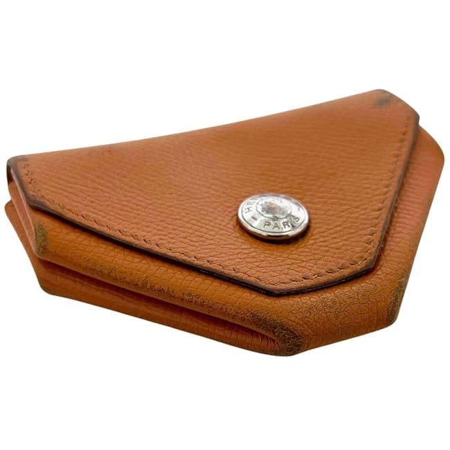 Hermes Coin Case Van Quatre Orange Purse Leather