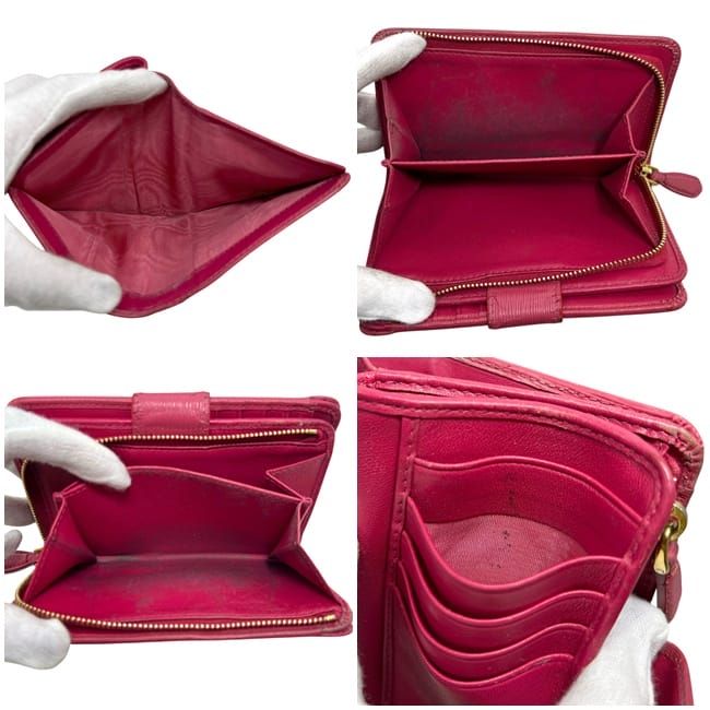 Prada Bifold Wallet Pink Peonia Folding Leather