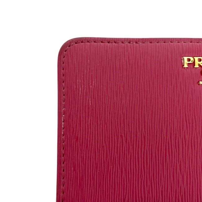 Prada Bifold Wallet Pink Peonia Folding Leather