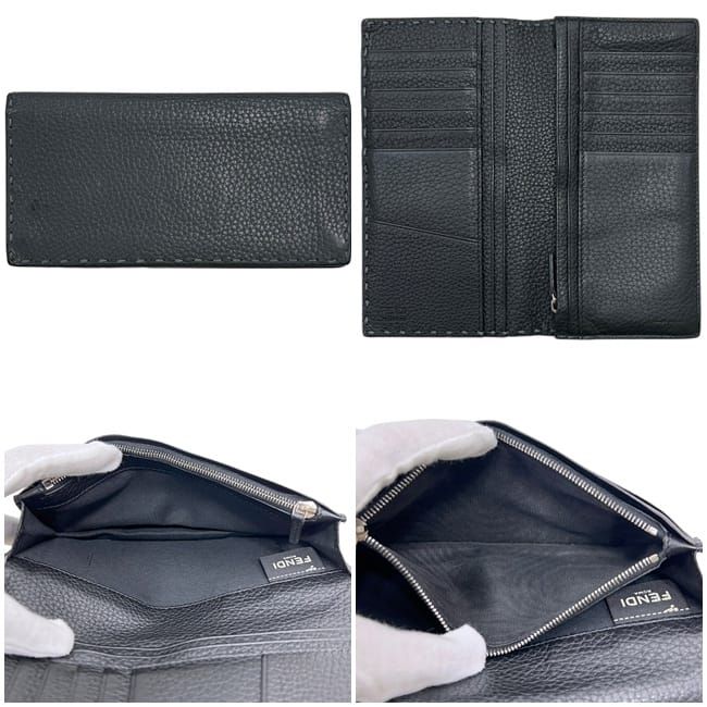 Fendi Bifold Wallet Gray Leather