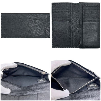 Fendi Bifold Wallet Gray Leather