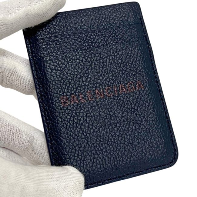 Balenciaga Magnet Card Case Navy Dark Blue