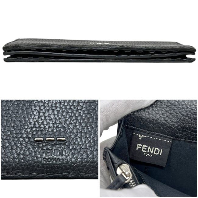 Fendi Bifold Wallet Gray Leather