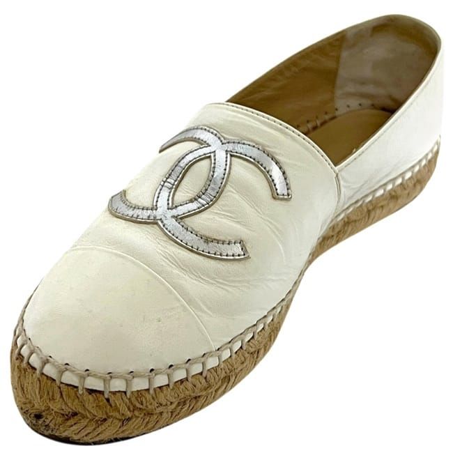 Chanel Espadrilles White CC Logo