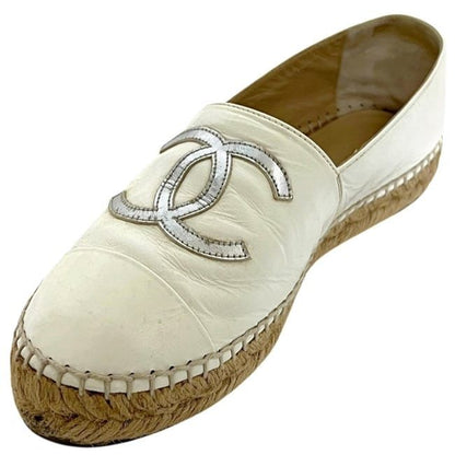 Chanel Espadrilles White CC Logo