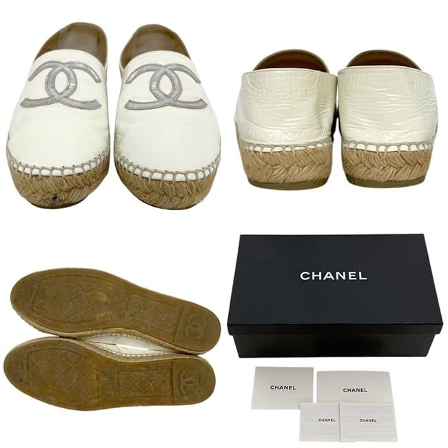 Chanel Espadrilles White CC Logo