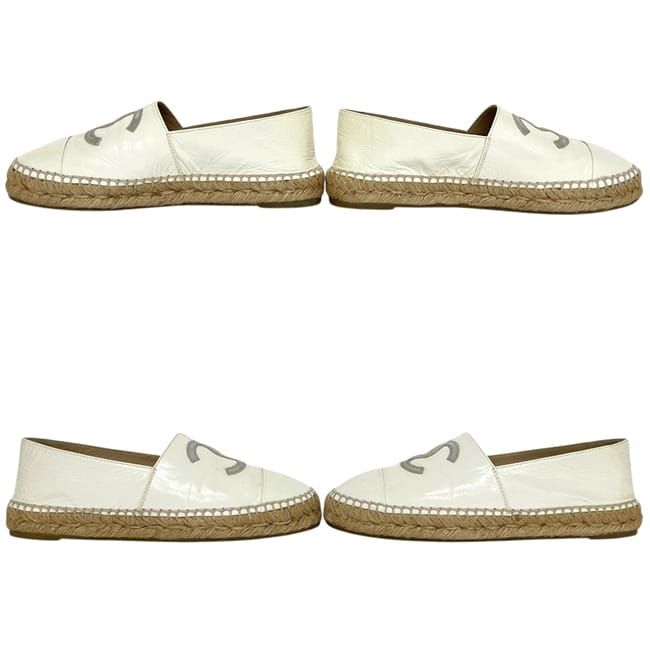 Chanel Espadrilles White CC Logo