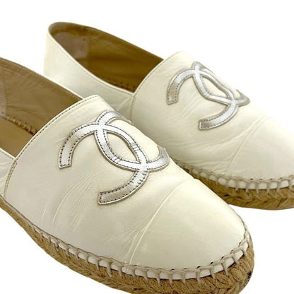 Chanel Espadrilles White CC Logo